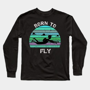 Born To Fly - Base jump retro design Long Sleeve T-Shirt